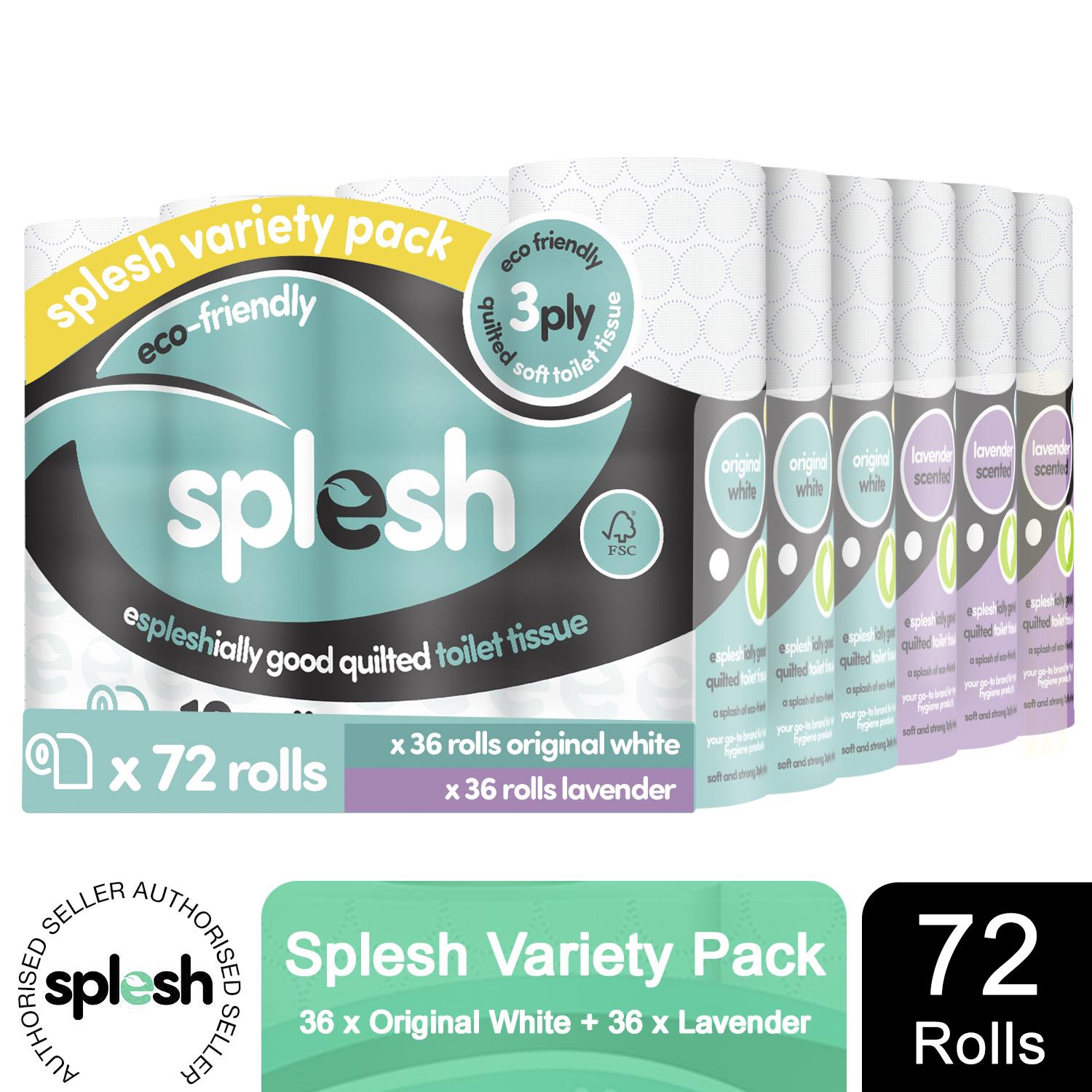 Pick & Mix Splesh Super Saver 72 Toilet Rolls Variety Pack